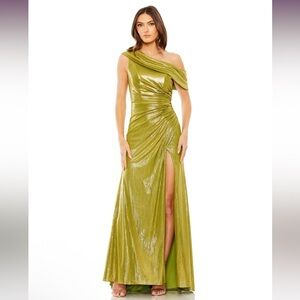 Mac Duggal 27152 Asymmetric Neck Side Ruched Dress Sz 6 New